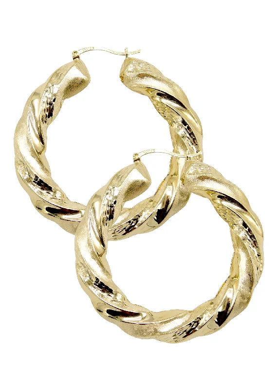 10K Womens Gold Hoop Earrings | Customizable Size