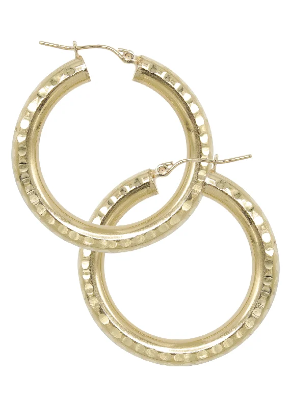 10K Womens Gold Hoop Earrings | Customizable Size