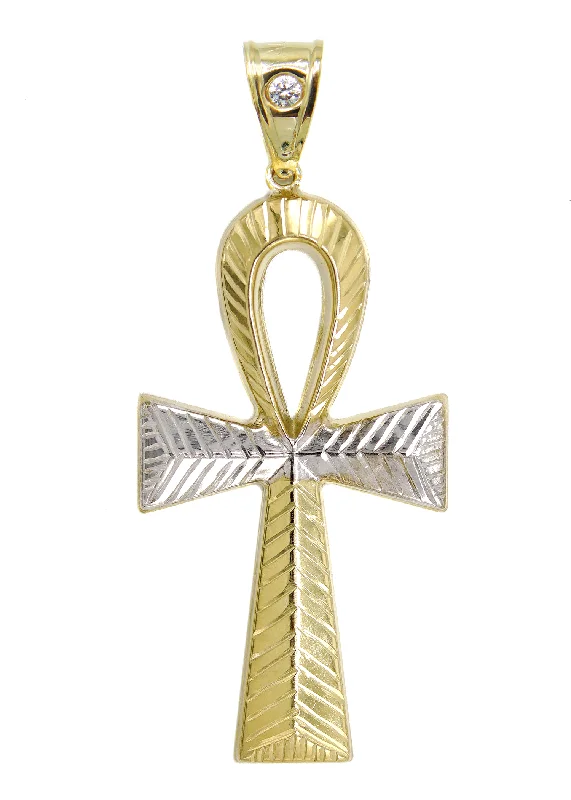 10K Yellow Gold Ankh Pendant | Customizable Size