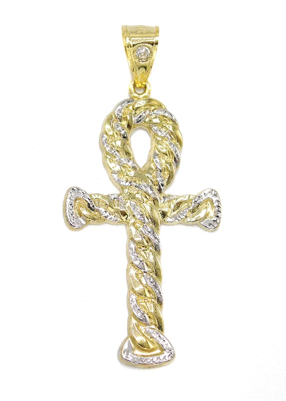 10K Yellow Gold Ankh Pendant | Customizable Size