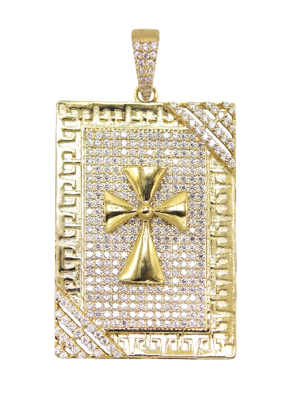 10K Gold  Dog Tag Pendant