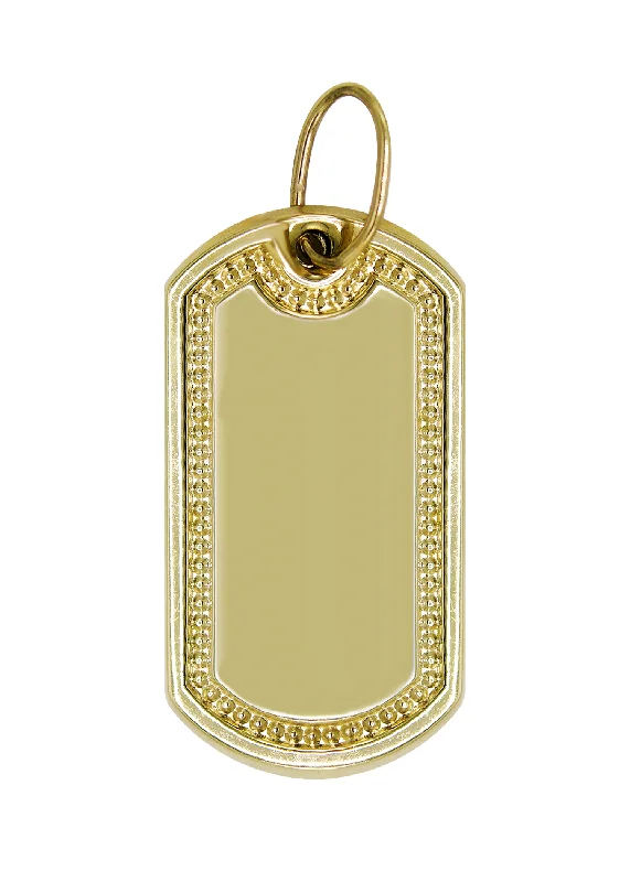 10K Gold  Dog Tag Pendant | Customizable Size