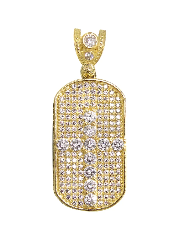 10K Gold  Dog Tag Pendant