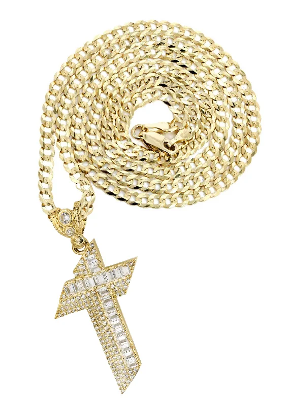 10K Yellow Gold Cross Necklace | Appx. 14.7 Grams