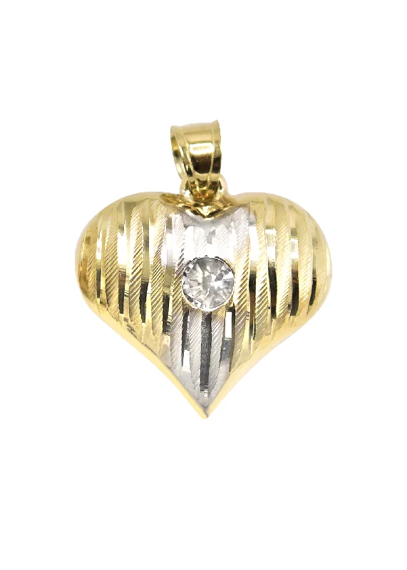 10K Yellow Gold Heart Pendant | Customizable Size