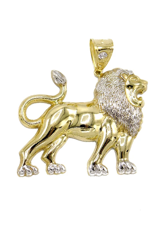 10K Gold Lion Pendant | Customizable Size