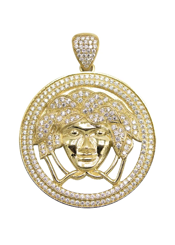 10K Yellow Gold Medusa Style Pendant | 12.4 Grams