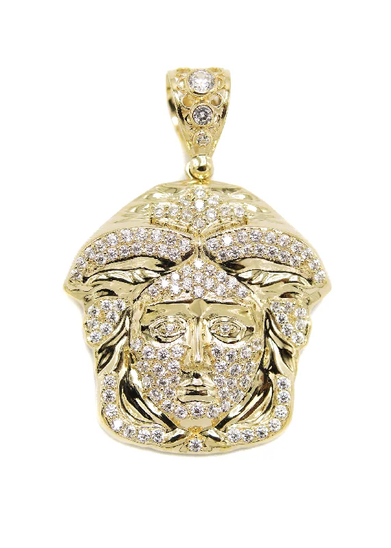 10K Yellow Gold Medusa Style Pendant | 8.7 Grams