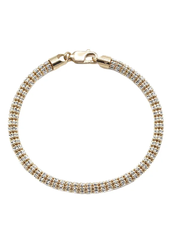 14K Yellow Gold Ice  Bracelet