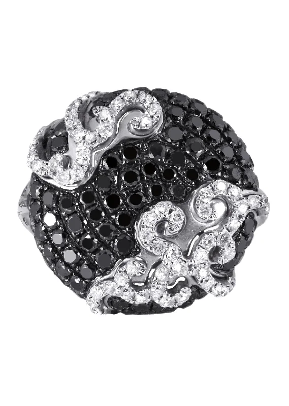 14K Ladies Black Diamond Cocktail Ring | 2.10 Carats | 6.75 Grams