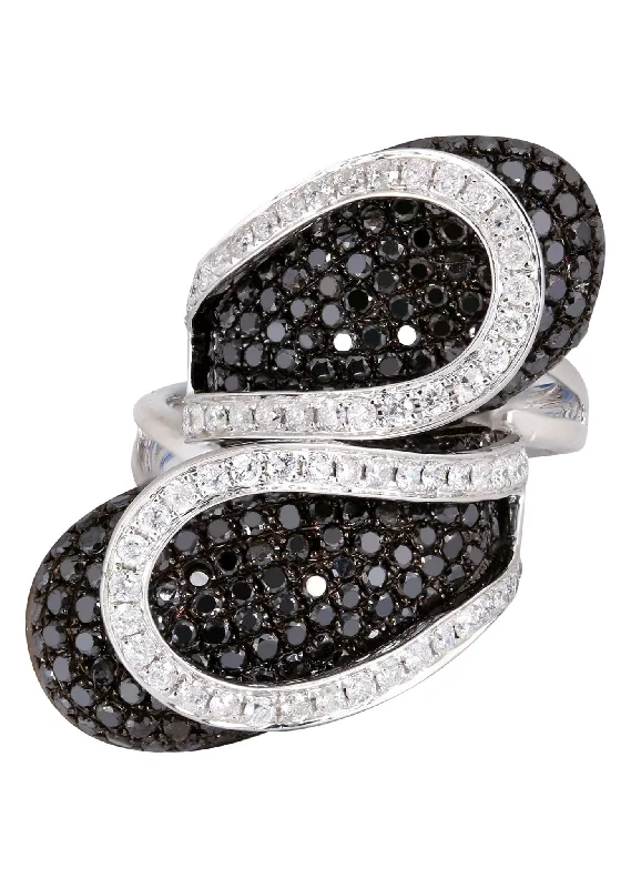 14K Ladies Black Diamond Cocktail Ring | 3.90 Carats | 10.37 Grams