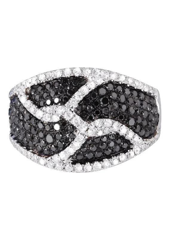 14K Ladies Black Diamond Cocktail Ring | 1.38 Carats | 7.68 Grams