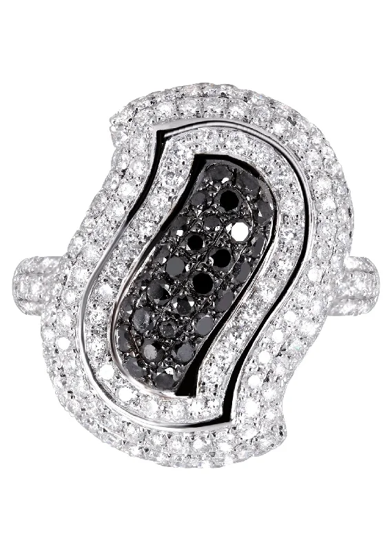 14K Ladies Black Diamond Cocktail Ring | 2.82 Carats | 8.53 Grams