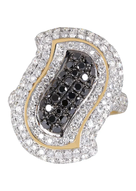 14K Ladies Black Diamond Cocktail Ring | 2.85 Carats | 8.27 Grams