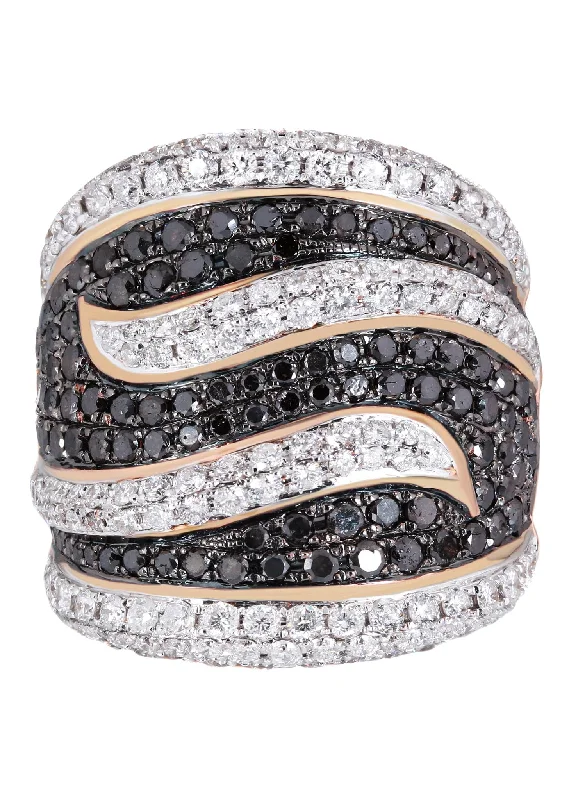 14K Ladies Black Diamond Cocktail Ring | 3.92 Carats | 13.79 Grams