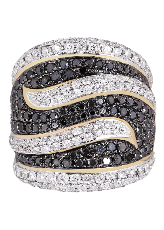 14K Ladies Black Diamond Cocktail Ring | 3.93 Carats | 13.28 Grams