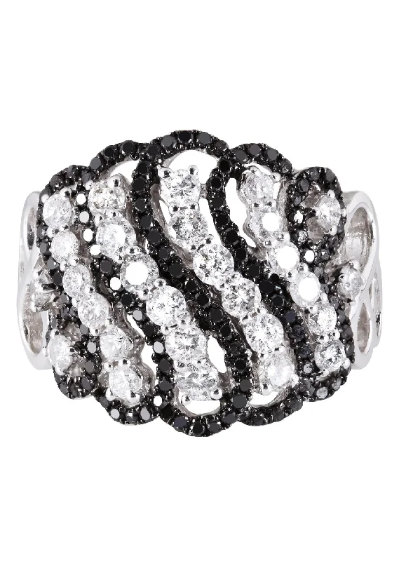 14K Ladies Black Diamond Cocktail Ring | 1.74 Carats | 7.32 Grams