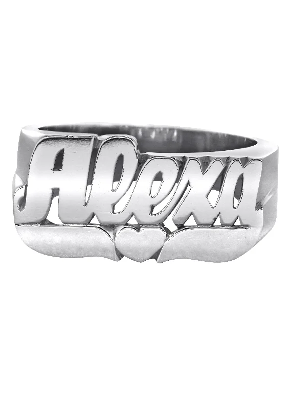 14K White Gold Name Ring | Appx. 9 Grams