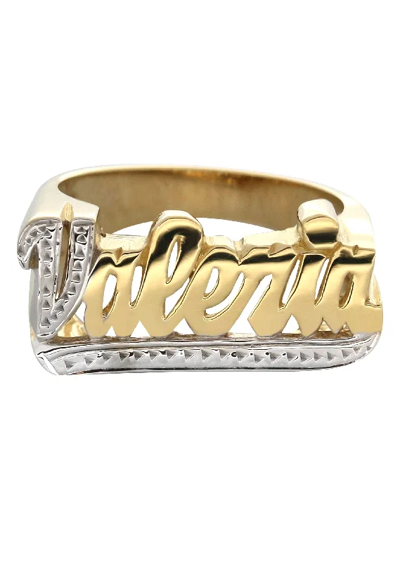 14K Diamond Cut Script Gold Name Ring | Appx. 2.6 Grams