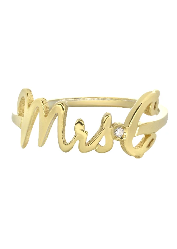 14K Gold Cursive Initial Name Ring | Appx. 1 Grams