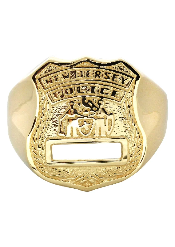 14K Gold Police Badge Name Ring | Appx. 10 Grams