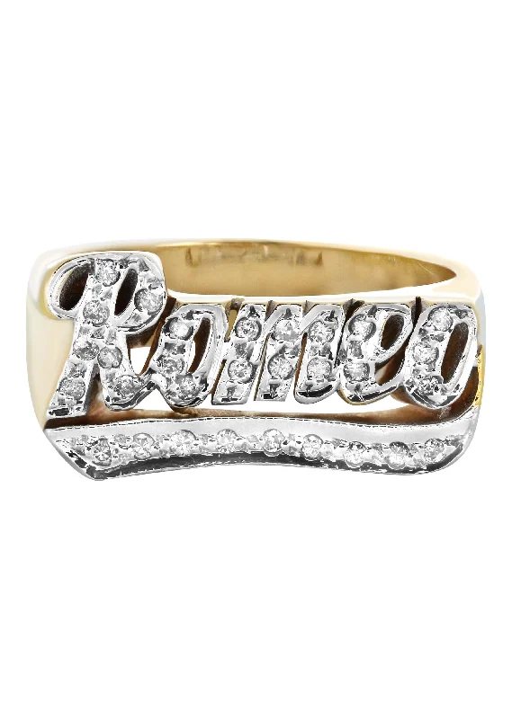 14K Diamond Gold Name Ring | Appx. 14.8 Grams