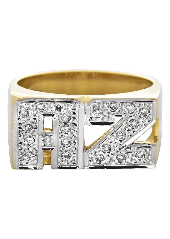 14K Diamond Initials Gold Name Ring | Appx. 8.6 Grams