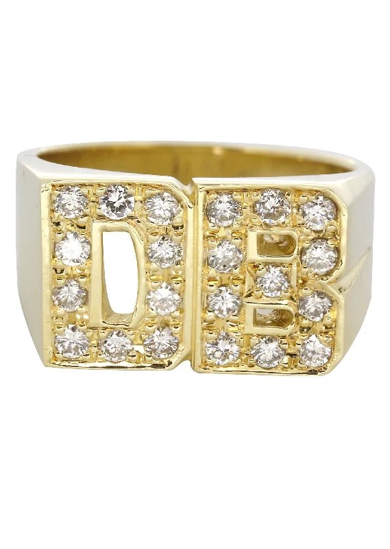 14K Diamond Initials Gold Name Ring | Appx. 16.7 Grams