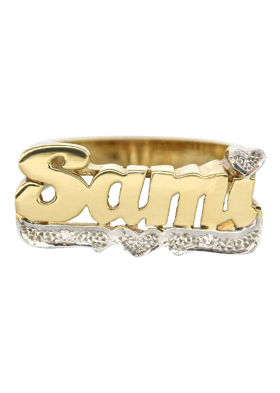 14K Heart Diamond Gold Name Ring | Appx. 4.2 Grams