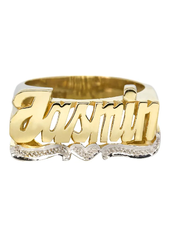 14K Diamond Cut Gold Name Ring | Appx. 5 Grams