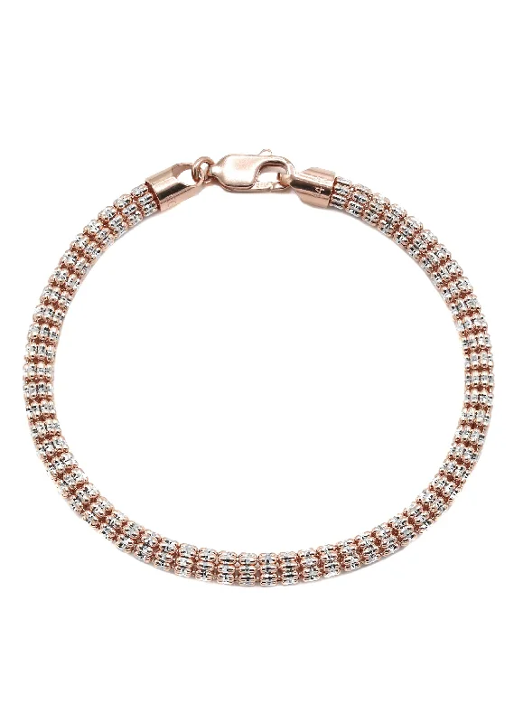 14K Rose Gold Ice Bracelet