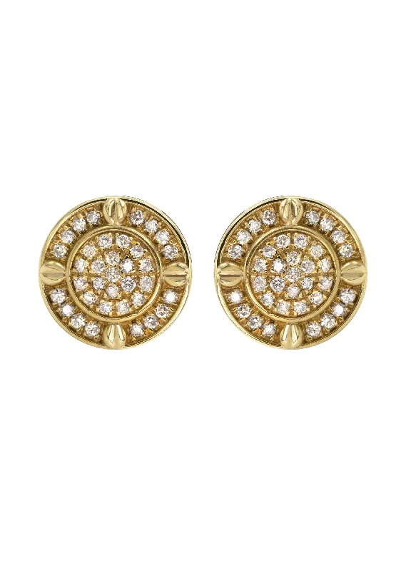 14K Yellow Gold Diamond Earrings For Men | 0.23 Carats | 2.28 Grams