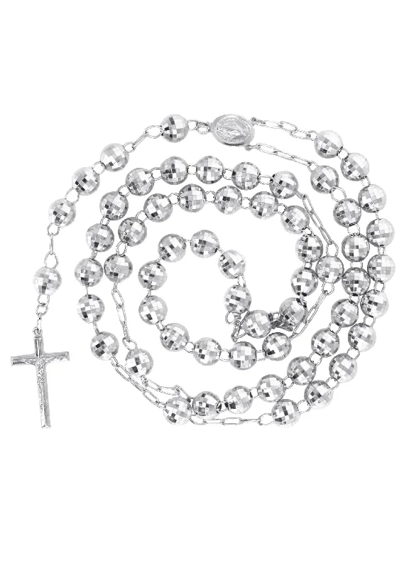 14K White Gold Rosary Chain