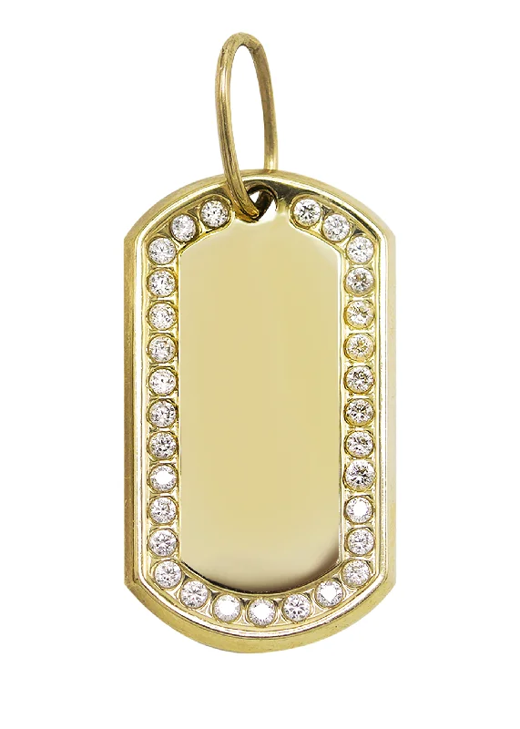 10K Gold  Dog Tag Pendant | Customizable Size