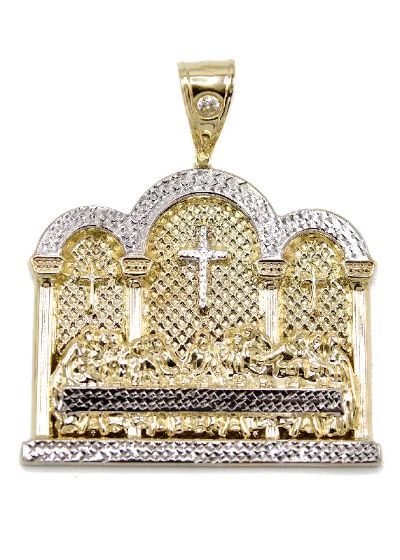 10K Gold Last Supper Pendant | Customizable Size