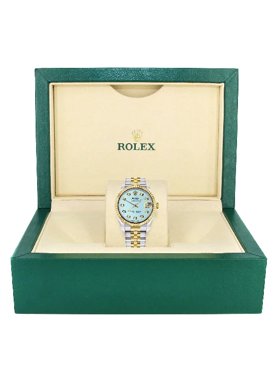 copy-of-diamond-gold-rolex-watch-diamond-bezel-31mm-baby-blue-diamond-dial-jubilee-band