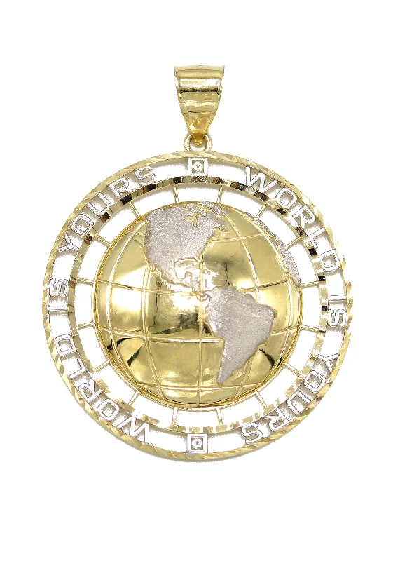 10KGold ""World Is Yours"" Pendant  Gold | Customizable Size