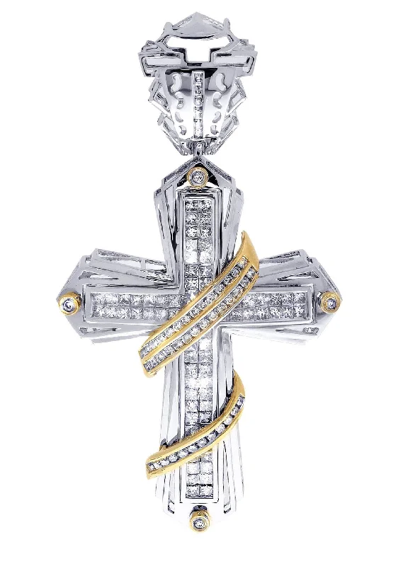 Diamond Cross Pendant| 3.57 Carats| 19.95 Grams