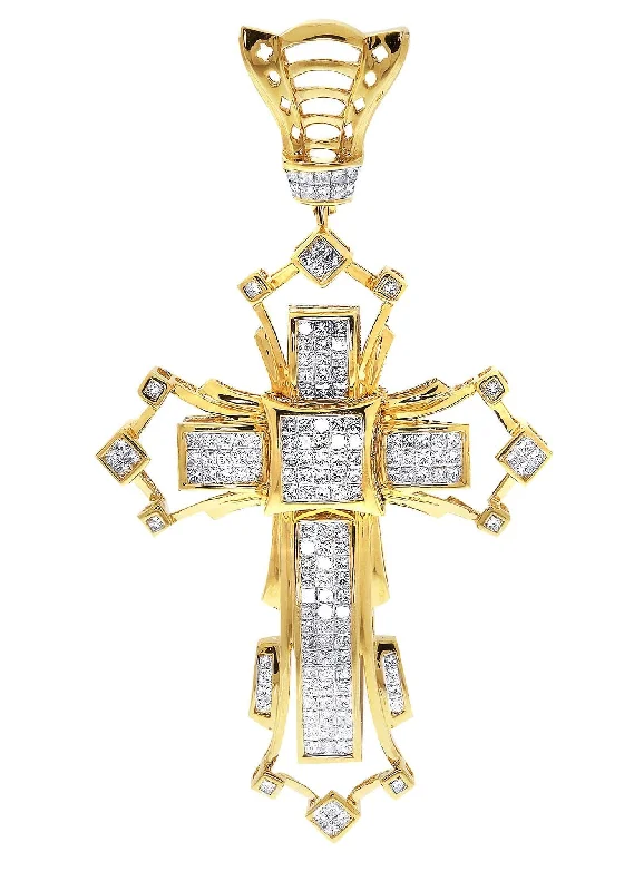 Diamond Cross Pendant| 3.99 Carats| 22.18 Grams