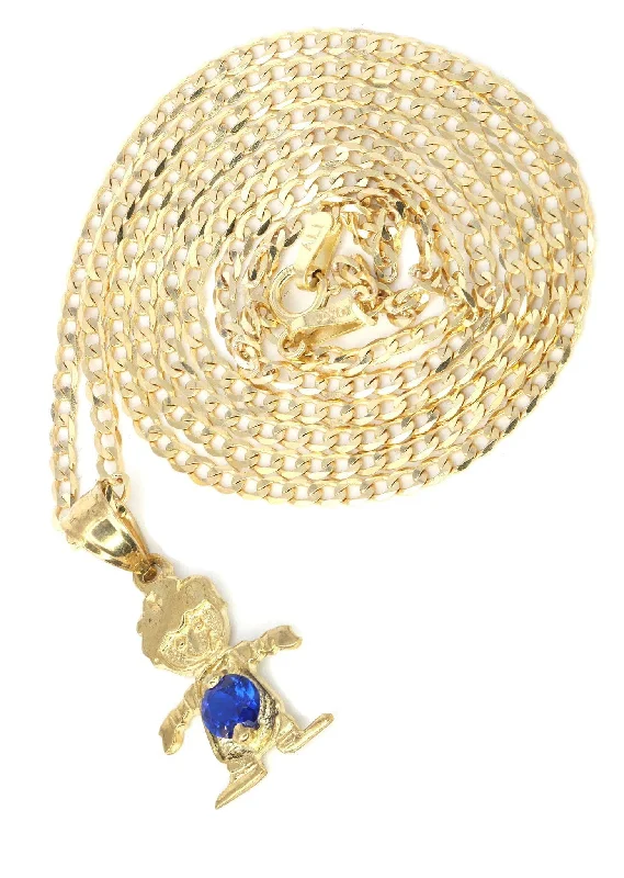 10K Yellow Gold Necklace & Cz Children Necklace | Appx. 5.8 Grams