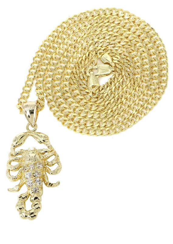 10K Yellow Gold Scorpio Necklace | Appx. 17.2 Grams