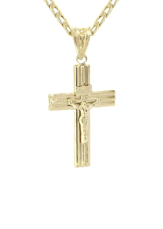 10K Gold Crucifix / Cross  Necklace For Men | 5.67 Grams