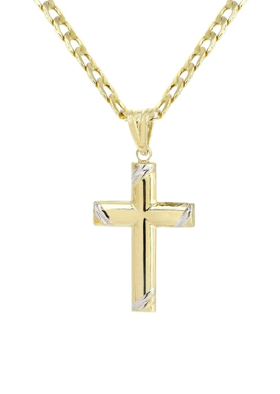 10K Gold Cross  Necklace For Men | 5.55 Grams