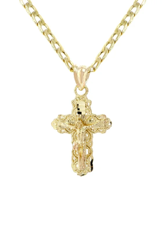 10K Gold Crucifix / Cross  Necklace For Men | 5.8 Grams