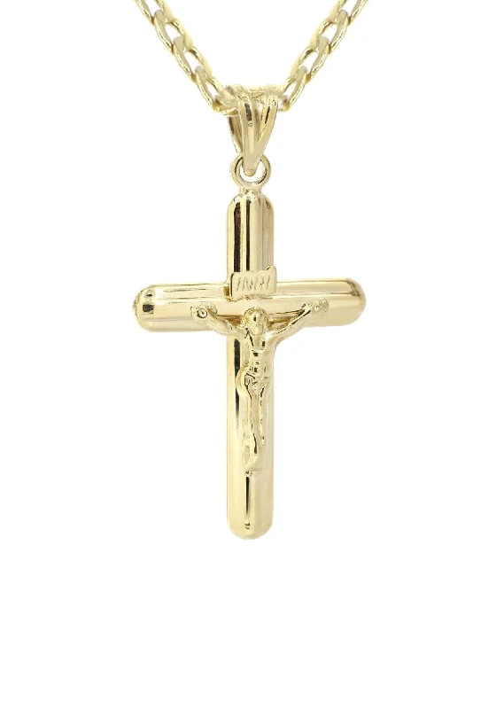 10K Gold Crucifix / Cross  Necklace For Men | 6.11 Grams