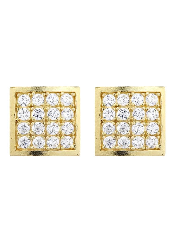 CZ 10K Yellow Gold Studs | Appx. Diameter 0.4 Inches