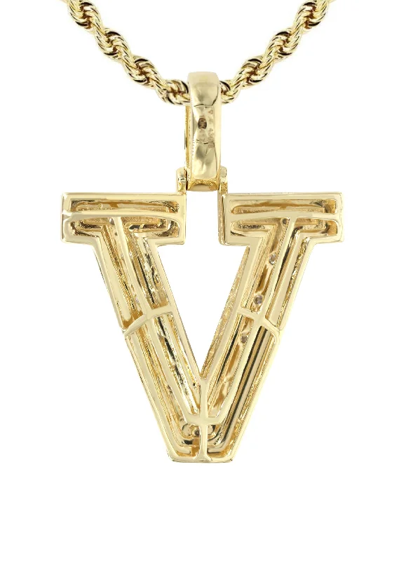 diamond-10k-yellow-gold-cuban-chain-letter-v-pendant-appx-13-9-grams