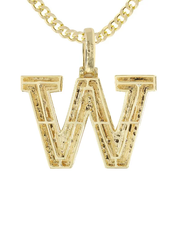 diamond-10k-yellow-gold-cuban-chain-letter-w-pendant-appx-16-grams