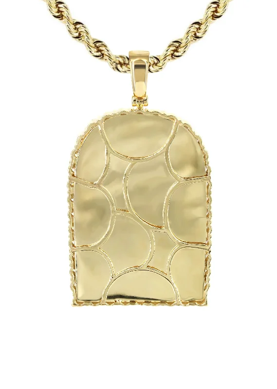 diamond-10k-yellow-gold-medium-headstone-picture-pendant-rope-chain-3-85-carats-appx-24-grams