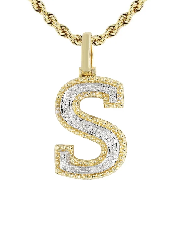 diamond-10k-yellow-gold-rope-chain-letter-s-pendant-appx-13-5-grams